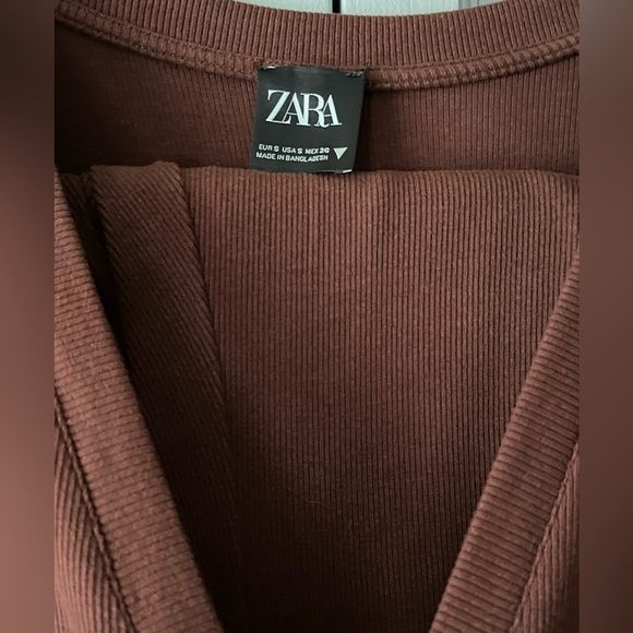 Zara Brown Knit Pants and Cardigan Set - Picture 5 of 7